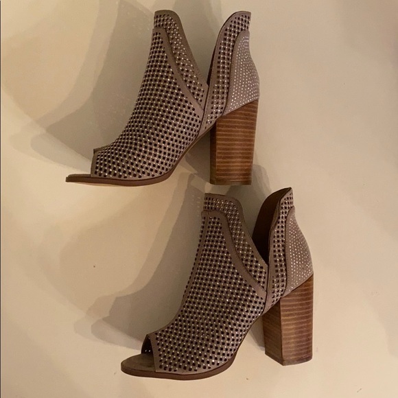 Shoes - Suede Slip on Booties with sparkle